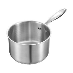 2.5 QT Saucepan with Steamer, Stainless Steel Saucepan with Glass Lid, Multipurpose Nonstick Stainless Steel Sauce Pot with Ergonomic Handle