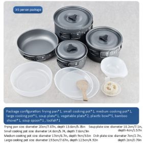 RV Outdoor Camping Pot Set 1-3 People Folding Picnic BBQ Pot Set (Option: Silver)