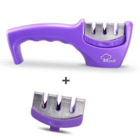 Sharpening Kitchen Tool Diamond Tungsten Steel Sharpening Stone (Option: Purple set)