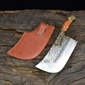 Household Bone Chopping Hand-forged Kitchen Knife Dual-use Knife Ghost Hand Made Chef Knives (Option: Silver)