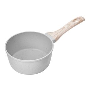 1.5 QT Saucepan, Nonstick Saucepan with Tempered Glass Lid, Multipurpose Cooking Sauce Pot with Detachable Handle (Capacity: 1.5 qt, Color: White)